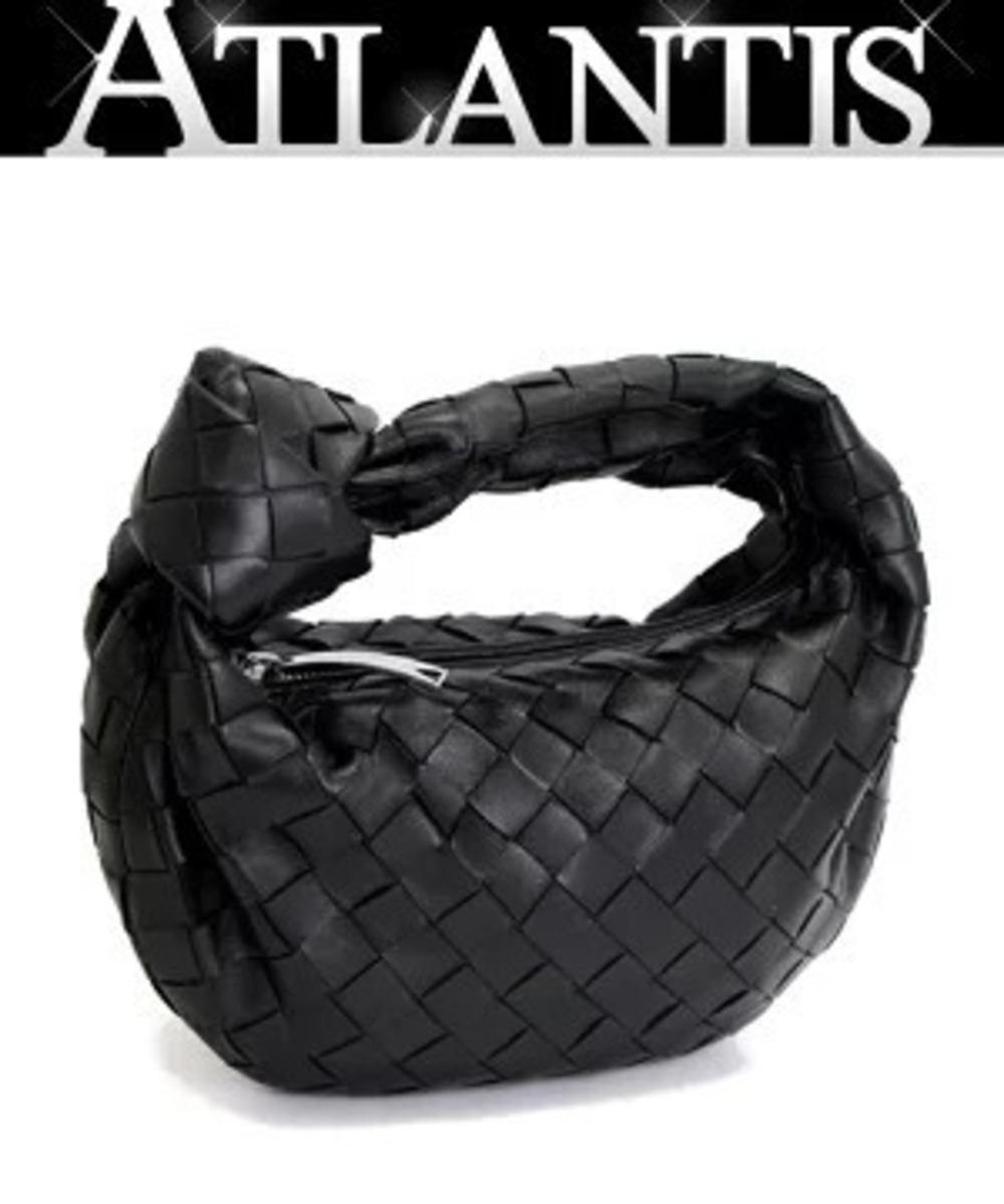 Bottega Veneta Intrecciato Jodie Handbag Pouch Leather Black